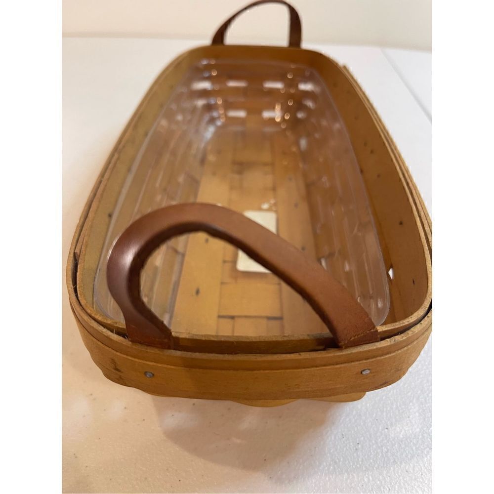 Longaberger rectangle basket from 2001 with plastic liner - Picture 7 of 8